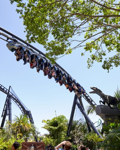 20-51070 79121 - TV - Coke JWVC 042221 Jurassic World Velocicoaster project 791 Barrel Roll Ride Vehicle Raptor IOA