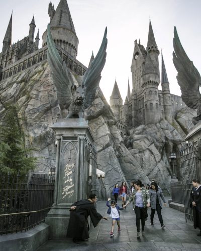 entrance to Hogwarts castle and "Harry Potter and the Forbidden Journey" ride - WWoHP at Universal Studios Hollywood